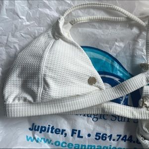 White, textured, small never worn bikini. Billabong. Low cut. True size small.